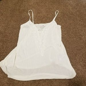 White Lace-Up Cami